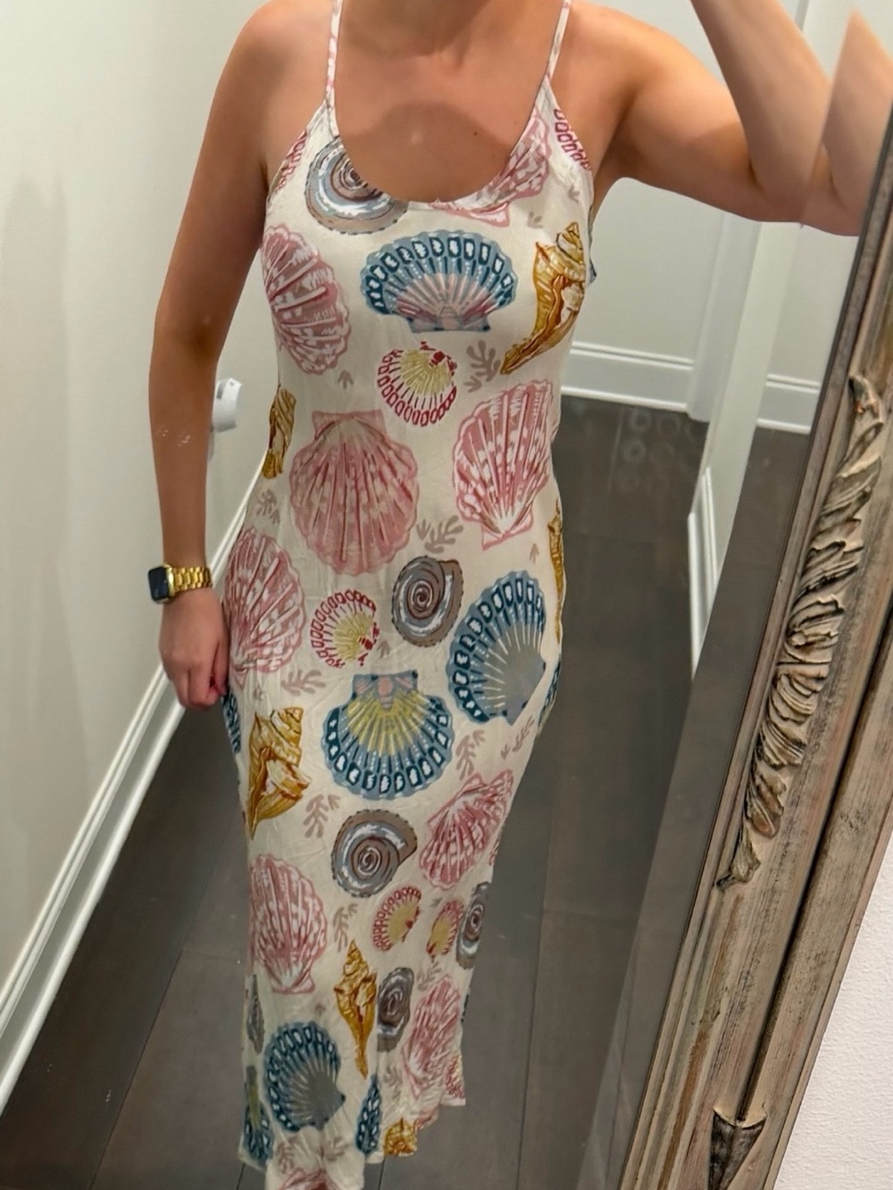 Conditions Apply Elva Slip Midi Dress in Shell Print